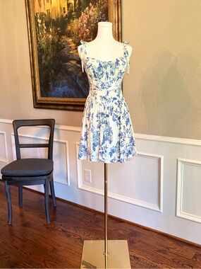 Landry Kate NWT White and Blue Floral Dress Size Small